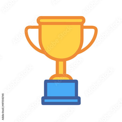 Illustration of gold trophy prize cup on black background