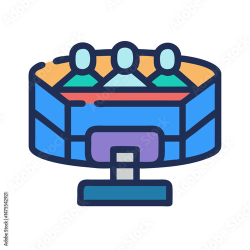 Colorful Illustration of a Television Talk Show Panel
