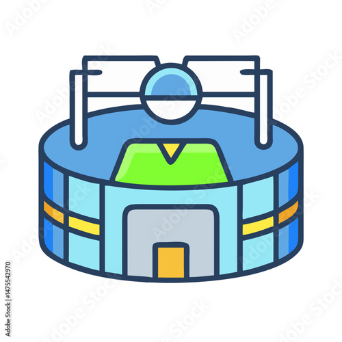 Cartoon Stadium Illustration for Sports Events and Entertainment