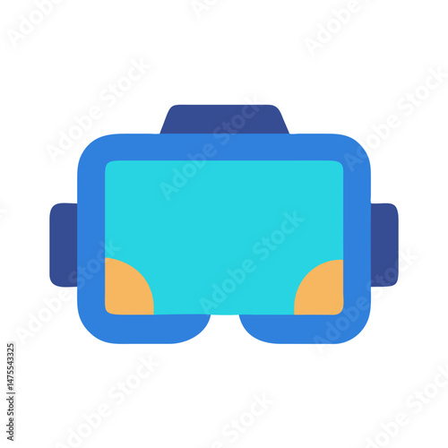 Virtual Reality Headset Flat Icon Style Illustration
