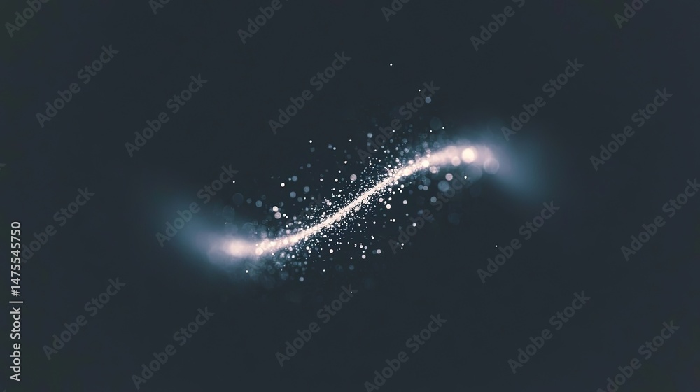 Fototapeta premium Glowing Stardust Trail with Dark Background.