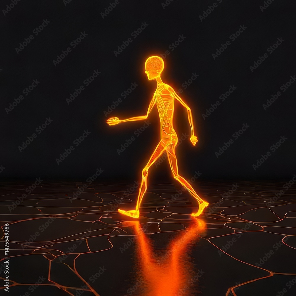 Obraz premium running man in the night