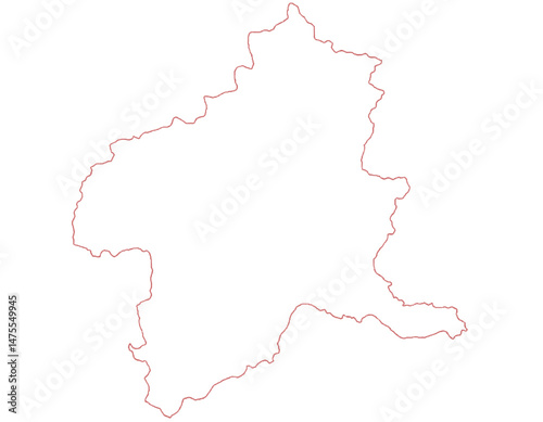 群馬県　地図　白　イラスト