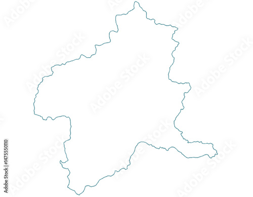 群馬県　地図　白　イラスト