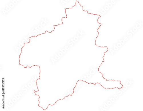 群馬県　地図　白　イラスト