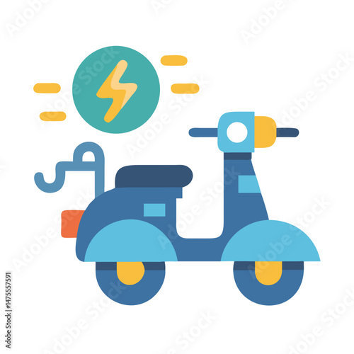 Electric Scooter Vector Illustration - Sustainable Transportation Concept