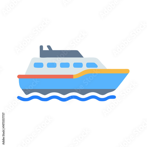 Stylized Boat Illustration on a Black Background