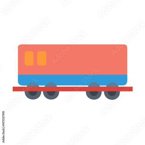 Colorful Train Car on a Black Background