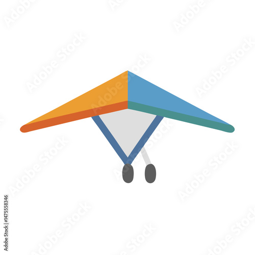 Hang Glider Vector Illustration on Black Background