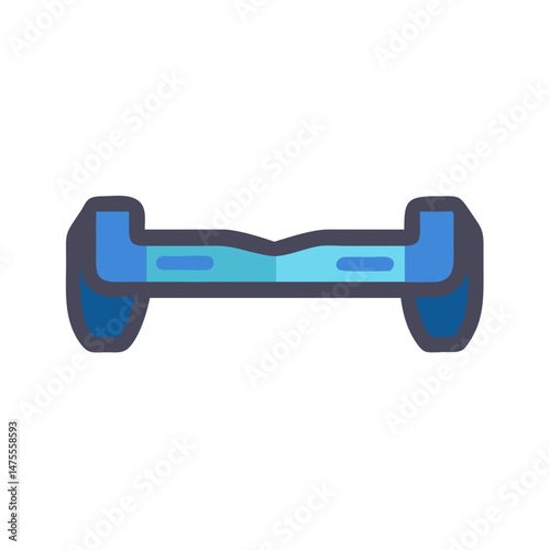 Blue hoverboard on black background isolated stock image