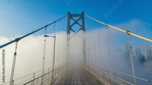 Wallpaper Mural Misty bridge at sunrise Torontodigital.ca
