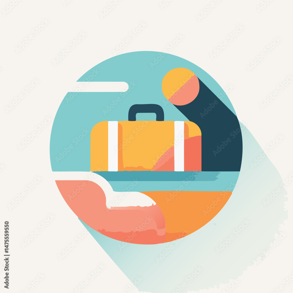 Budget Travel Concept with Suitcase in Minimalist Style Budget Travel Concept with Suitcase in Minimalist Style
