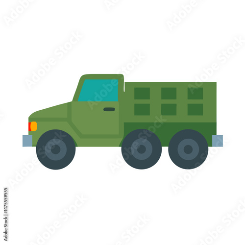 Military Truck Vector Illustration - Army Vehicle Design