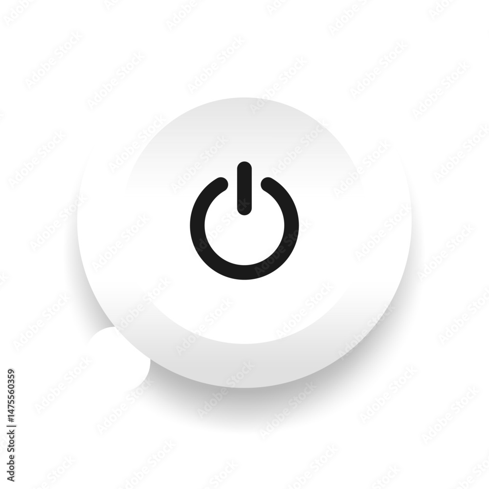 Power Button Icon for Website UI – Call to Action Symbol in Minimal Style Power Button Icon for Website UI – Call to Action Symbol in Minimal Style