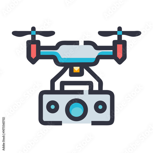 Modern drone with camera for aerial photography tech