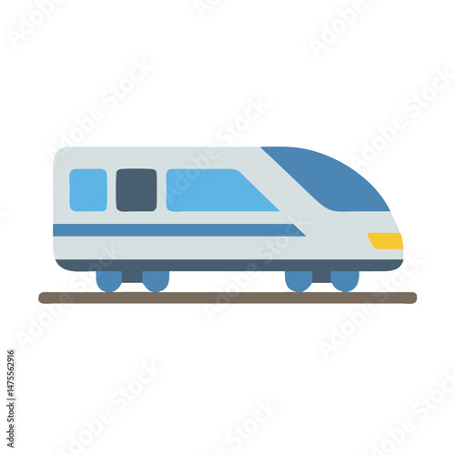 Modern high-speed train icon on railway track image