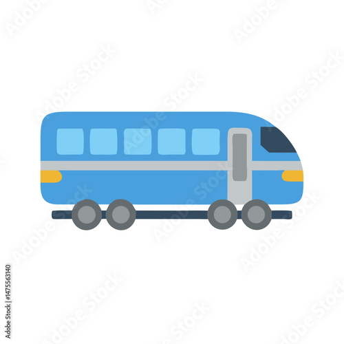 Blue commuter train vector on black background