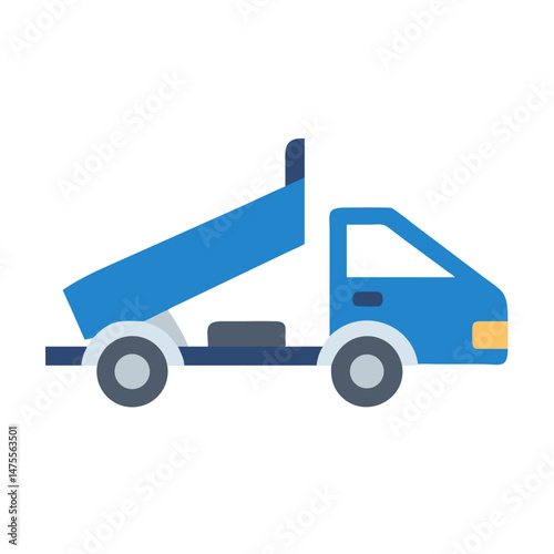 Blue dump truck icon vector illustration design element
