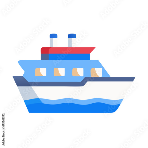 Cruise ship vector icon illustration on a black background