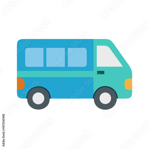Illustration of a stylish blue travel van vector image