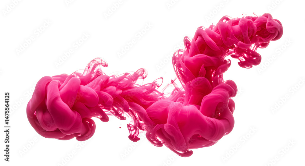 Fototapeta premium Crimson Acrylic Cloud Burst Floating Delicately On Pure White Backdrop