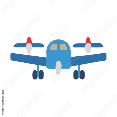 Illustration of a blue airplane against a black background