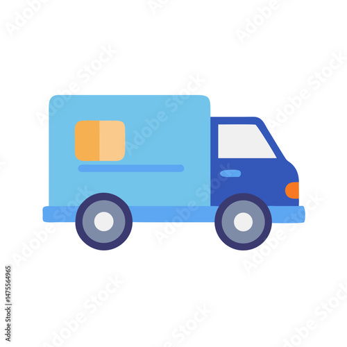Blue Delivery Truck Illustration for Transportation and Logistics