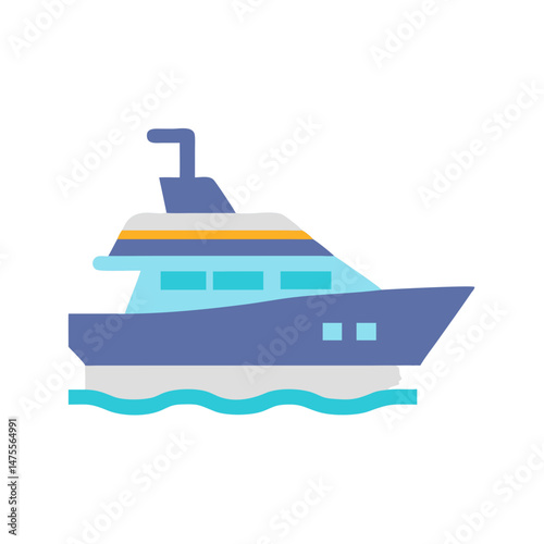 Modern yacht illustration on black background graphic resource