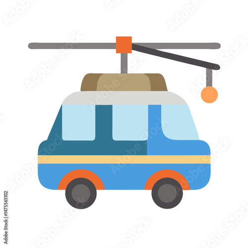 Simple, illustrated trolleybus icon on a solid background