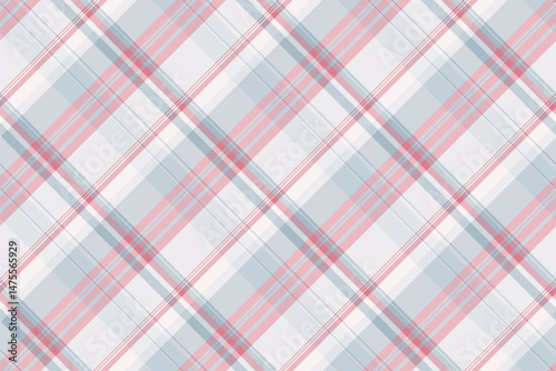 Elegant plaid pattern featuring soft blue and rose hues. Versatile textile design for backgrounds, fabrics, or textures, evoking warmth and traditional style.