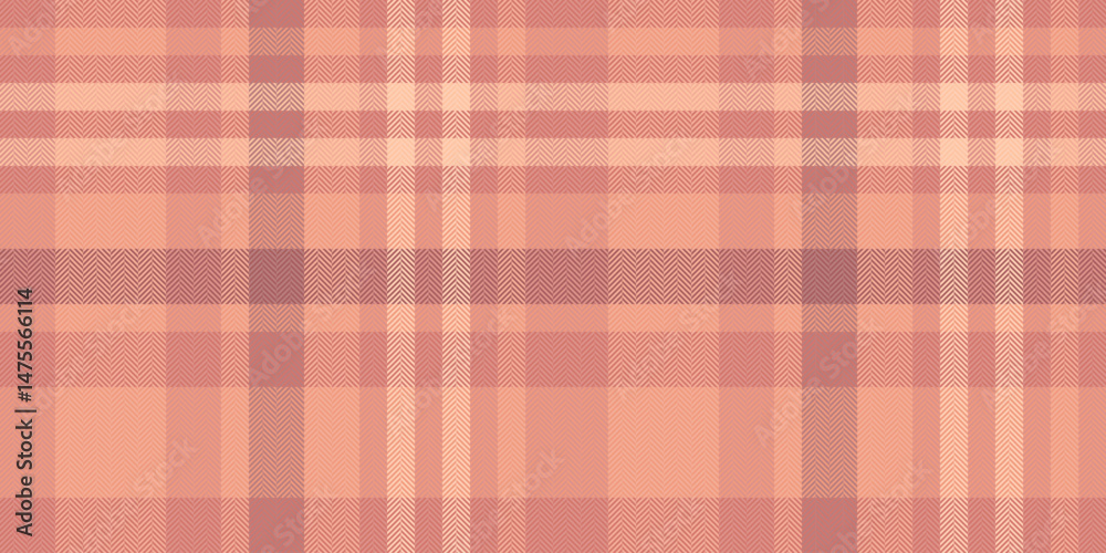 Fototapeta premium Subtle peach and dusty rose plaid pattern. Perfect for textile design, fashion, and website backgrounds. Creates a soft, calming, and sophisticated aesthetic. Ideal for autumnal or spring themes.