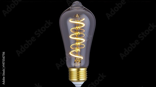 Vintage Edison Bulb with Glowing Filament and Warm LED Lighting
