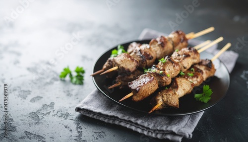 Obraz na płótnie plate full of shish kebabs w salonie