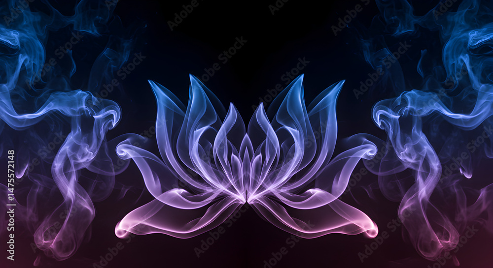 Obraz premium Ethereal Bloom Mystical Smoke Creating Floral Pattern Artistic Display