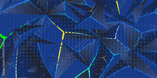 Polygonal 3d background with blue monochrome color vector design in eps 10