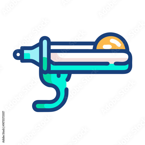 Modern stylized ray gun or blaster icon illustration