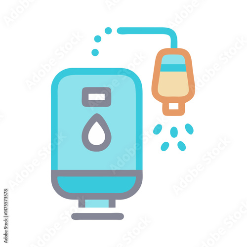 Modern water filter vector icon on black background