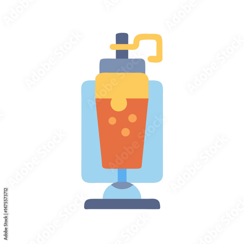 Cartoon Illustration of a Hand Soap Dispenser Bottle