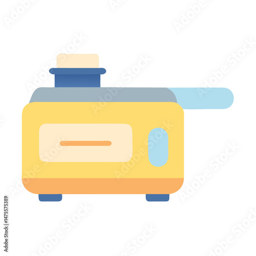 Stylized illustration of a juicer against a black background