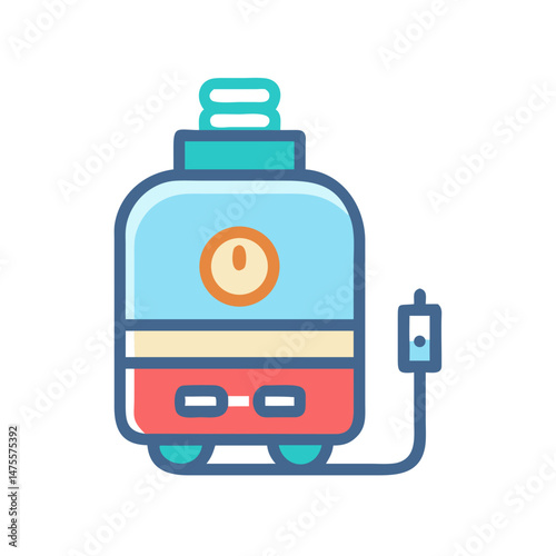 Colorful Humidifier Icon: Home Air Quality and Health