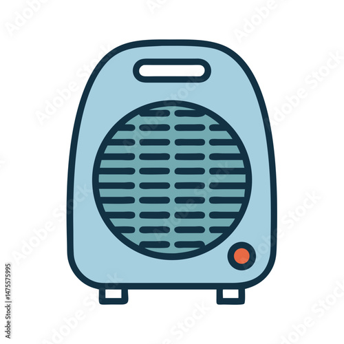 Stylized Light Blue Portable Space Heater Illustration Icon