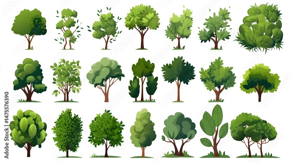Fototapeta premium Greenery Tree Plant Foliage Forest Icon Design Vector - Nature Concept for Graphic Design Projects