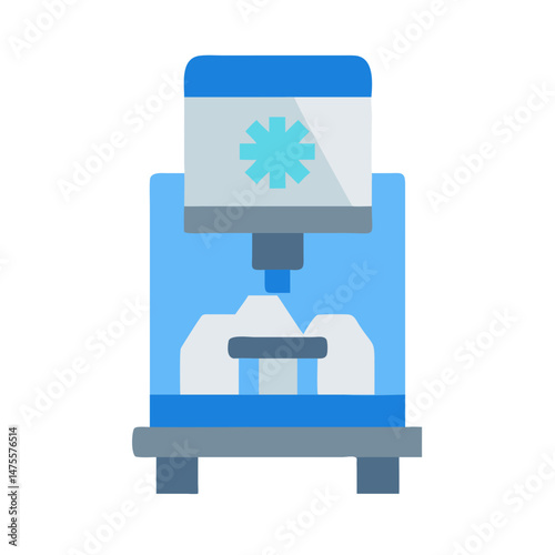 Vector Illustration of a Milling Machine with Simple Shapes