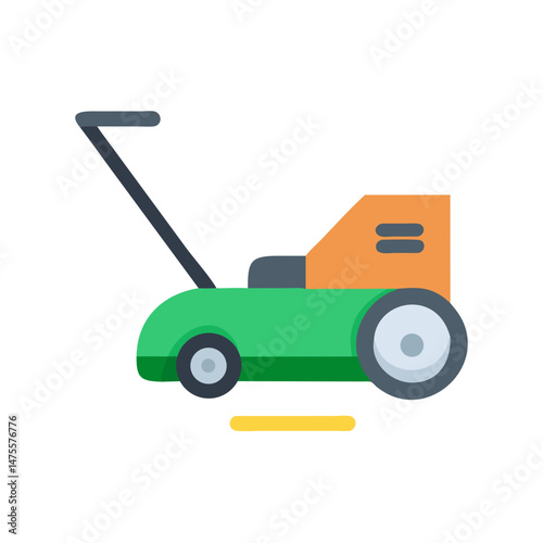 Isolated lawnmower icon on black for landscaping needs
