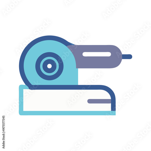 Colorful line art electric sander icon isolated design