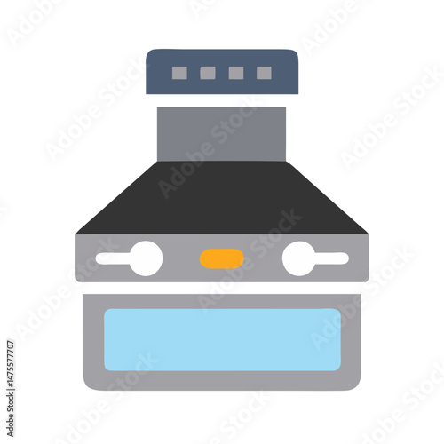 Modern Kitchen Range Hood Ventilation System Illustration Icon