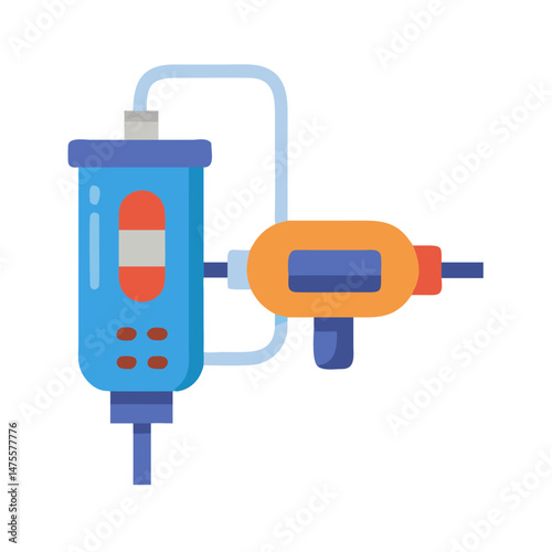 Modern illustration of medical IV equipment on black background