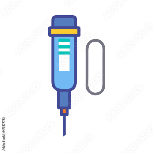 Medical insulin pen injector with dose window vector
