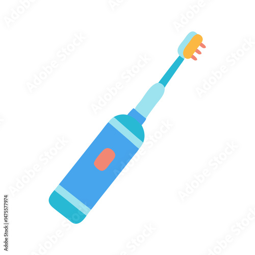 Electric toothbrush vector illustration on isolated black background