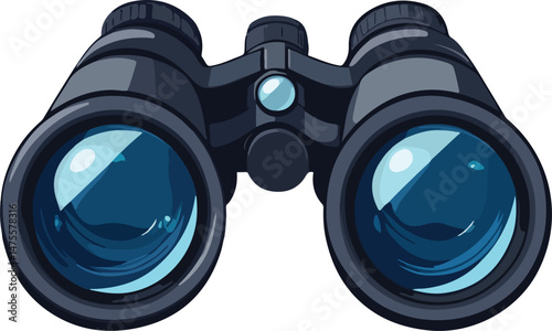 Binocular Vector Illustration on Transparent Background